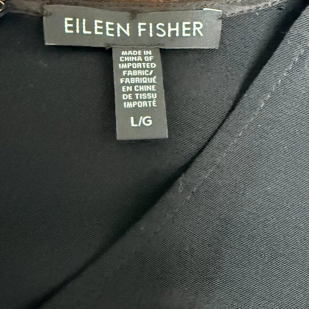 Eileen Fisher Women's Cropped Black Cap Sleeve Jumpsuit, Size L - Picture 6 of 7